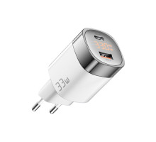 Зарядний пристрій Essager 1xUSB + 1xUSB-C 33W GaN white (ECTCA-LYB02-Z) Зарядний пристрій Essager 1xUSB + 1xUSB-C 33W GaN white (ECTCA-LYB02-Z)