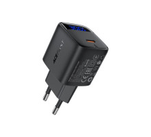 Зарядний пристрій Acefast USB-C 30W GaN + cable USB-C black (6974316284451)