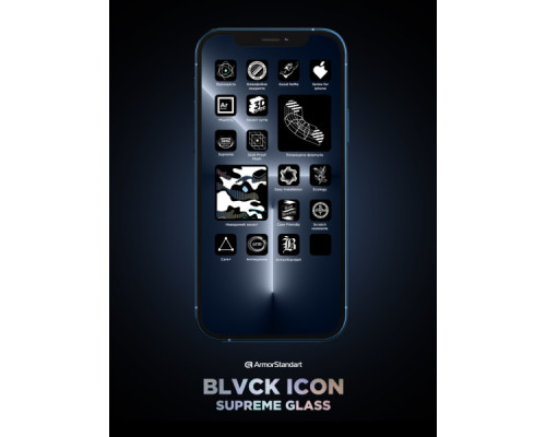 Скло захисне Armorstandart Supreme Plus Black Icon Apple iPhone 16 (ARM81395)