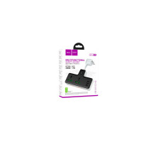 Мережевий фільтр живлення HOCO AC11A, 2 роз, 3 USB, USB-C, 17W, 1,5м Black (AC11AB)