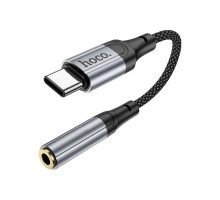 Перехідник USB-C to 3.5mm F 0.12m Black HOCO (6942007608886)