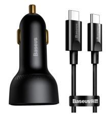 Зарядний пристрій Baseus Superme Digital Display PPS Dual Quick Charger Car Charger black (TZCCZX-01)