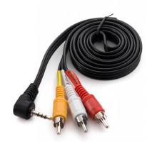 Кабель мультимедійний Jack 3.5mm male to 3RCA 90° Extradigital (KBV1732)