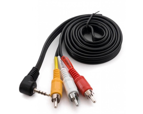 Кабель мультимедійний Jack 3.5mm male to 3RCA 90° Extradigital (KBV1732)