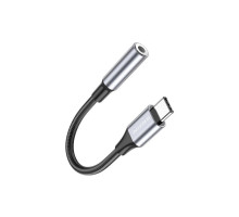Адаптер USB-C to 3.5mm F 1.0m BV16 metal grey BOROFONE (6974443389975)