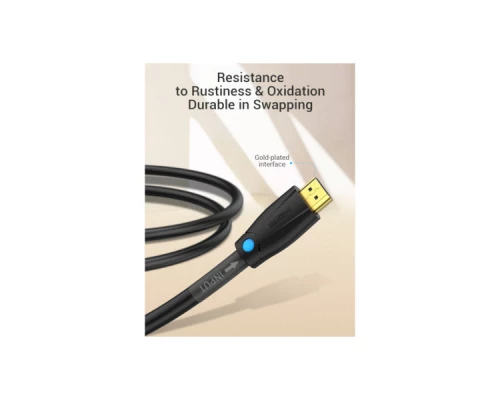 Кабель мультимедійний HDMI to HDMI 8.0m V2.0 Engineering 4K 60Hz 18Gbps HD 7.1 PVC Black Vention (AAMBK)