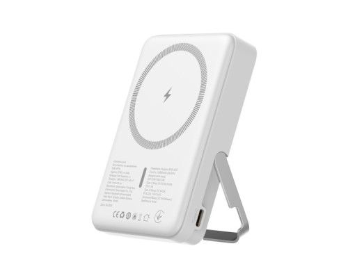 Батарея універсальна Atria 10000mAh, PD/20W, 15W Wireless MagSafe, White (WPD-W57)