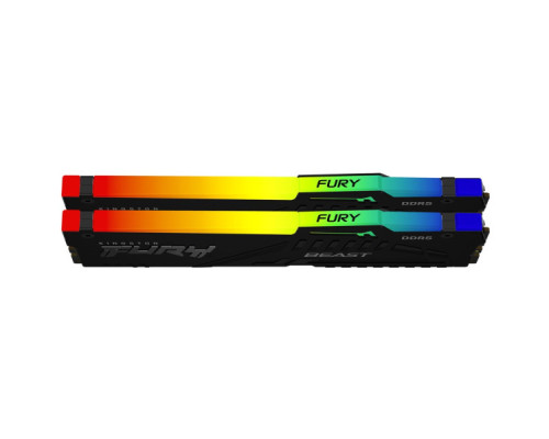 Модуль пам'яті для комп'ютера DDR5 64GB (2x32GB) 5600 MHz FURY Beast RGB Kingston Fury (ex.HyperX) (KF556C40BBAK2-64)