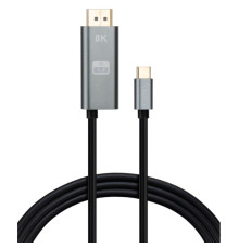 Кабель мультимедійний USB-C to DisplayPort M 1.5m v1.4 8K60Hz PD 100W port Vinga (VCPVCCD1415PD)