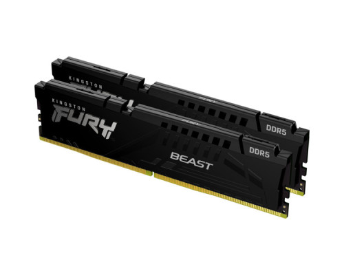 Модуль пам'яті для комп'ютера DDR5 64GB (2x32GB) 6400 MHz Beast Black Kingston Fury (ex.HyperX) (KF564C32BBK2-64)