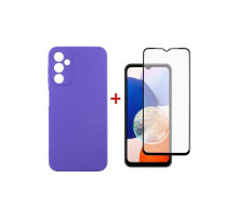 Чохол до мобільного телефона Dengos Kit for Samsung Galaxy A14 5G case + glass (Purple) (DG-KM-13)