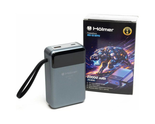 Батарея універсальна Hölmer NRG-03 Hippo 20000mAh 65W Black (NRG-03 Hippo)