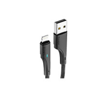 Дата кабель USB 2.0 AM to Lightning 0.25m 2.4A black Essager (EXCL-LSB01)