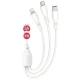 Дата кабель USB 2.0 AM to Lightning + Micro 5P + Type-C 1.0m 2.4A XO (CB-23U3)