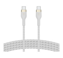 Дата кабель USB-C to USB-C 1.0m BRAIDED SILICONE white Belkin (CAB011BT1MWH)