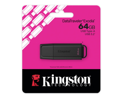 USB флеш накопичувач Kingston 64GB DataTraveler Exodia USB 3.2 Gen1 Black (DTXG2/64GB)