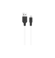 Дата кабель USB 2.0 AM to Micro 5P 1.0m 2A silicone X21 black+white HOCO (6957531071389)