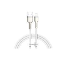 Дата кабель USB 2.0 AM to Lightning 1.0m Cafule Series Metal 2.4A White Baseus (CALJK-A02)