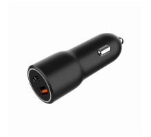 Зарядний пристрій Gembird 1xUSB-A (18W QC3.0) + 1xUSB-C (PD 20W) black (TA-UC-AC2PDQC38-CAR-01)