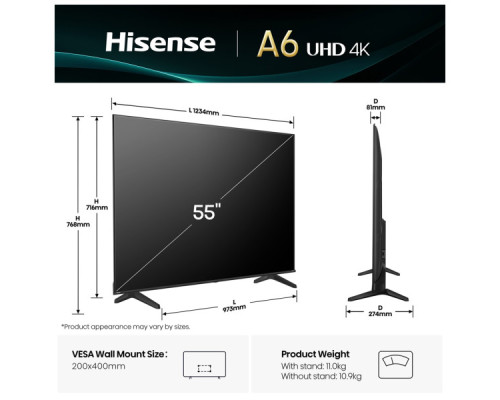 Телевізор Hisense 55A6Q