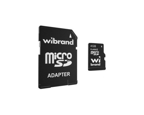 Карта пам'яті Wibrand 4GB microSD class 4 (WICDC4/4GB-A)