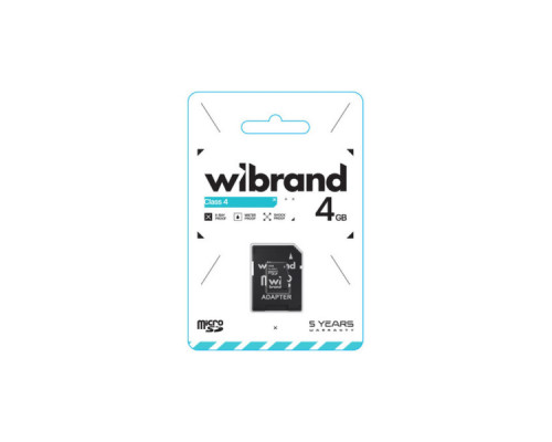 Карта пам'яті Wibrand 4GB microSD class 4 (WICDC4/4GB-A)