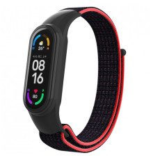 Ремінець до фітнес браслета Armorstandart нейлоновий для Xiaomi Mi Band 7/6/5/4 Black/Red (ARM67843)