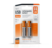 Акумулятор ColorWay AAА USB-С 590 mAh 1.5V (2шт) (Li-Polymer) (CW-UBAAA-09)