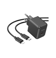Зарядний пристрій HOCO CS13A Ocean USB-C PD20W + cable USB-C to Lightning Black (6942007603829)
