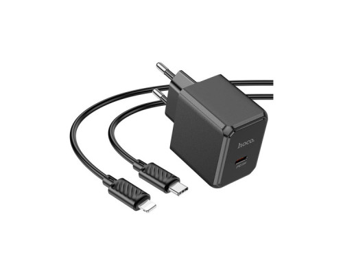 Зарядний пристрій HOCO CS13A Ocean USB-C PD20W + cable USB-C to Lightning Black (6942007603829)