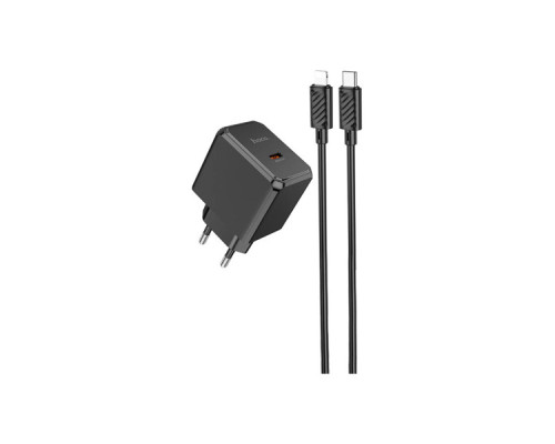 Зарядний пристрій HOCO CS13A Ocean USB-C PD20W + cable USB-C to Lightning Black (6942007603829)