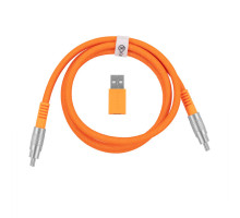 Дата кабель USB-C + USB A to USB-C 1.0m Double-Sleeved Geek orange Keychron (CAB22_KEYCHRON)