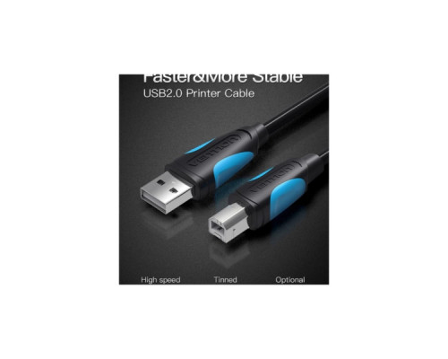 Кабель для принтера USB 2.0 AM/BM 1.0m black Vention (VAS-A16-B100)