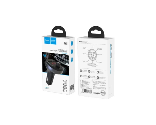 FM модулятор HOCO E41, Black, Box (E41) FM модулятор HOCO E41, Black, Box (E41)