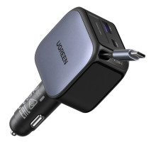 Зарядний пристрій Ugreen Car charger USB-C PD90W + cable USB-C to USB-C retractable (55909B)