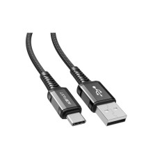 Дата кабель USB 2.0 AM to USB-C 1.2m 3A nylon C1-04 black Acefast (6974316280545)