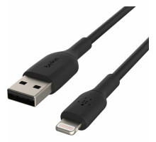 Дата кабель USB 2.0 AM to Lightning 1.0m PVC black Belkin (CAA001BT1MBK)