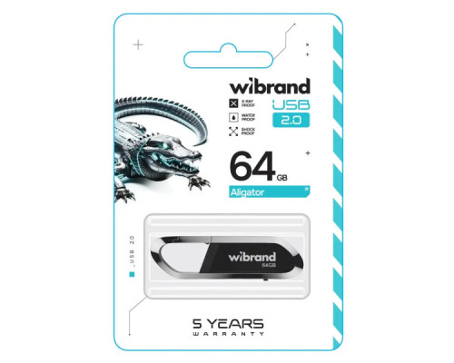 USB флеш накопичувач Wibrand 64GB Aligator Black USB 2.0 (WI2.0/AL64U7B)