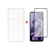 Чохол до мобільного телефона Dengos TPU Cover + Glass Motorola G17 / G17 Power Transparent (DG-KM-200)