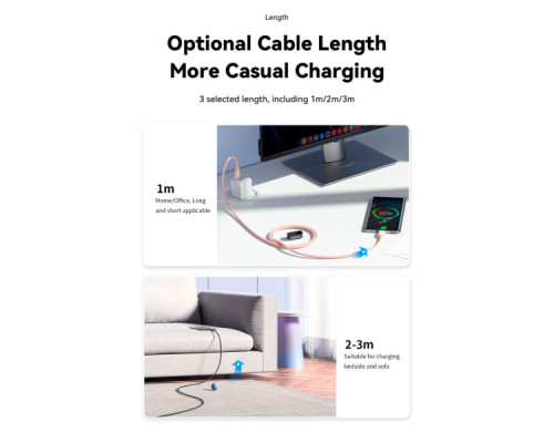 Дата кабель USB 2.0 AM to USB-C 2.0m 100W black Essager (EXC7A-WLA01-P)
