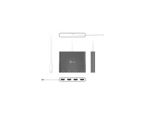 Адаптер USB-C to 4xHDMI F quad display J5create (JCA366-N)