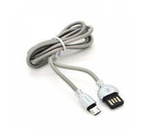 Дата кабель USB 2.0 AM to Micro 5P 1.0m XO Silver 2.8А iKAKU (YT-iK/XO-MS)