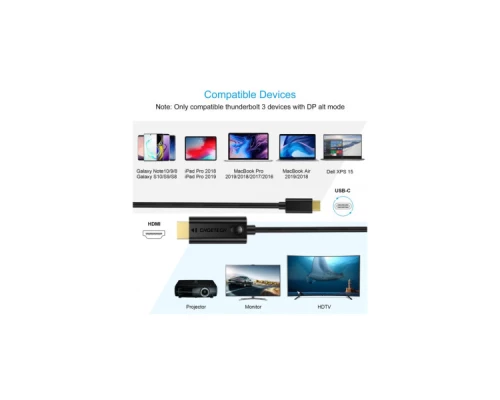 Кабель мультимедійний USB-C to HDMI 3.0m 4K 30Hz Choetech (XCH-0030BK) Кабель мультимедійний USB-C to HDMI 3.0m 4K 30Hz Choetech (XCH-0030BK)