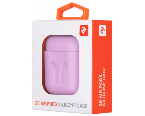 Чохол для навушників 2E для Apple AirPods Pure Color Silicone Imprint 1.5 мм Lavende (2E-AIR-PODS-IBSI-1.5-LV)