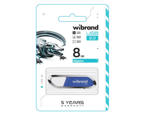 USB флеш накопичувач Wibrand 8GB Aligator Blue USB 2.0 (WI2.0/AL8U7U)