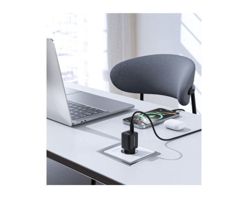 Зарядний пристрій Choetech 1xUSB-C PD30W PPS + 1xUSB QC3.0 (PD5012-EU-BK)