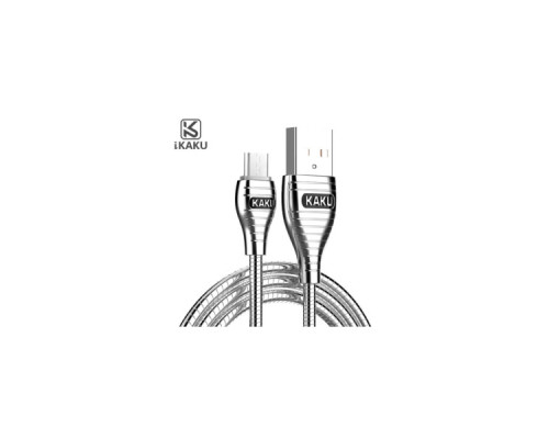 Дата кабель USB 2.0 AM to Micro 5P 1.0m 2.8A silver iKAKU (YT-iK/AL-MS)