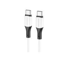 Дата кабель USB-C to USB-C 1.0m 3A 60W silicone BX79 white BOROFONE (6974443384819)