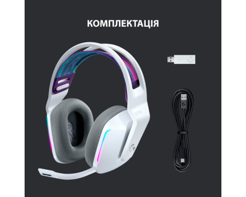 Навушники Logitech G733 Lightspeed Wireless RGB Gaming Headset White (981-000883)