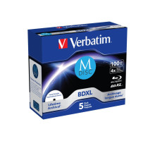 Диск BD Verbatim DL 100GB 4x Lifetime archival M-Disc 5шт Jewel (43834)